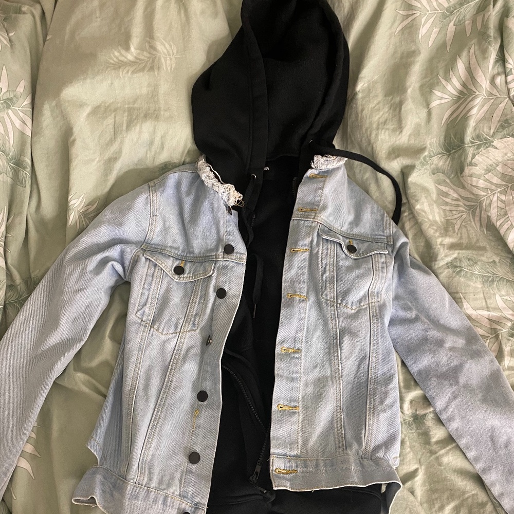 Jean attached Hoodie Jacket